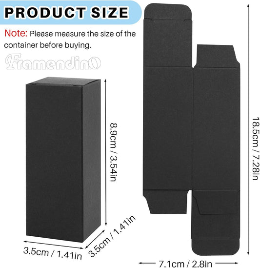 , 50 Pack Black Kraft Paper Lipstick Boxes Rectangle Lipstick Bottle Boxes Reusable Lip Balm Packaging Cases Gift Wrapping Box for DIY Gift Packaging (3.54X1.41X1.41)