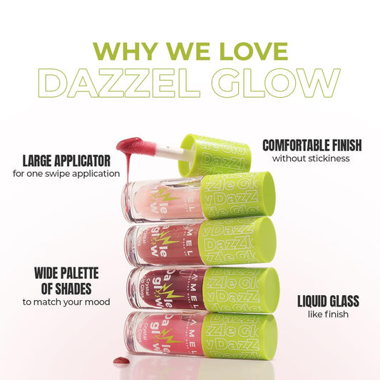 Dazzle Glow Crystal Clear Lip Gloss - Hydrating Lip Gloss - Non Sticky - Colored - Moisturizing - №404 You Can