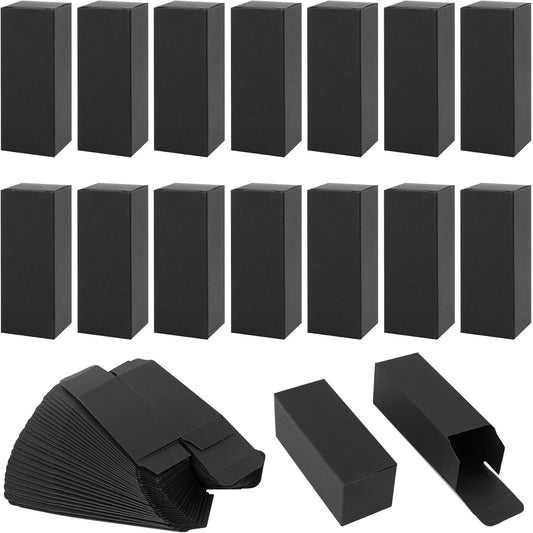 , 50 Pack Black Kraft Paper Lipstick Boxes Rectangle Lipstick Bottle Boxes Reusable Lip Balm Packaging Cases Gift Wrapping Box for DIY Gift Packaging (3.54X1.41X1.41)